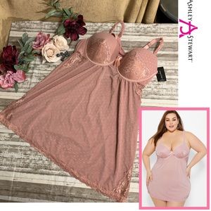 2/$20 Blush Pink Polka Dot Babydoll Lingerie Set